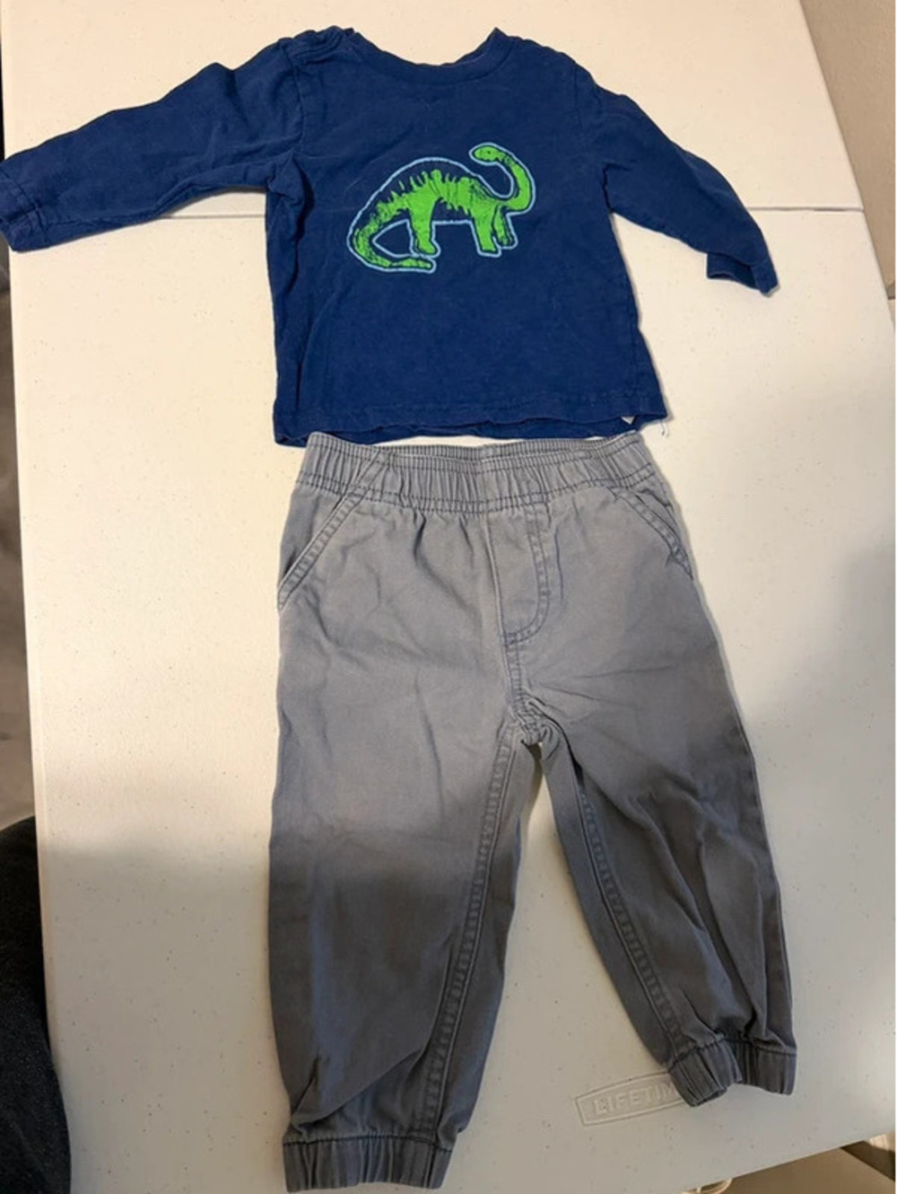 Little Me Dinosaur Shirt & Calvin Klein Jeans Joggers, Size 12M